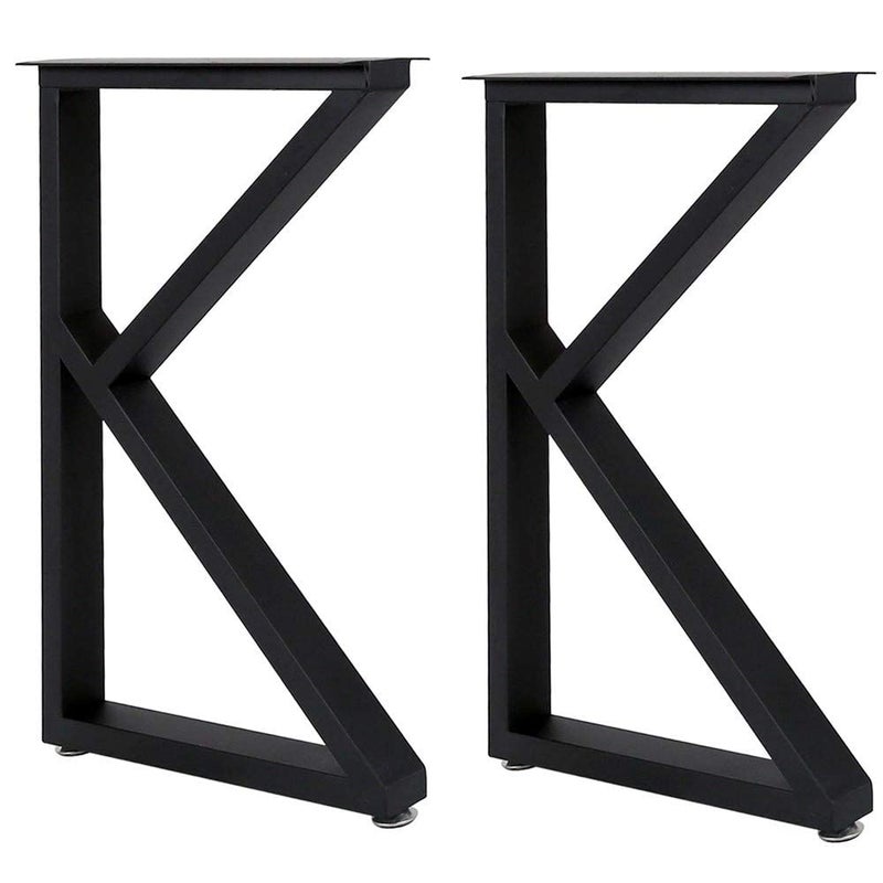 TIEOU Metal Legs for Table K Shape 28" H Tall Industrial Black Table Legs Heavy Duty Metal Desk Legs Set of 2(Without Boards) - Image 2